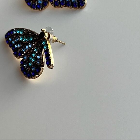 Rhinestone Butterfly Earrings - Picture 7 of 10